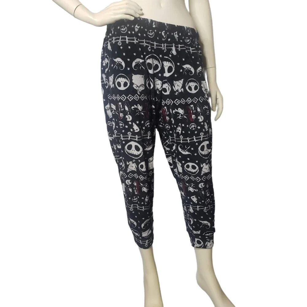 NIGHTMARE BEFORE CHRISTMAS Sleepwear Black Pajamas Top & Bottom Size XL - Picture 5 of 10